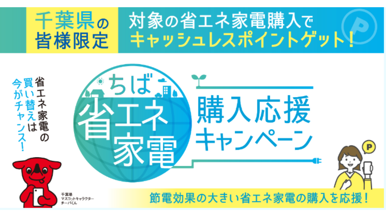 【千葉県民限定】ポイント最大3万円　ちば省エネ家電購入応援キャンペーン　補助金