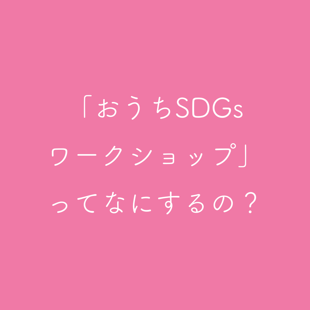 「おうちSDGsワークショップ」ってなにするの？