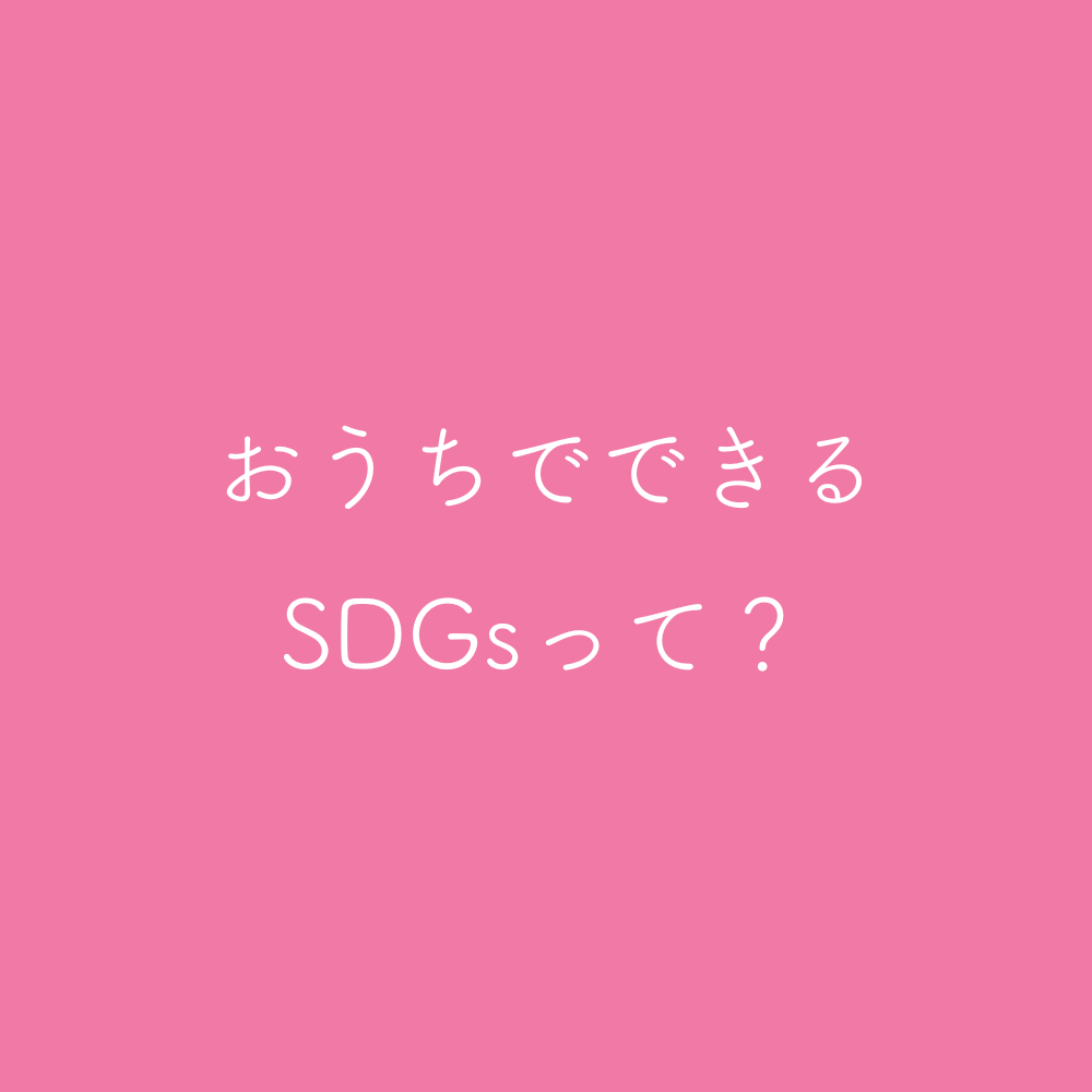 おうちでできる SDGｓって？